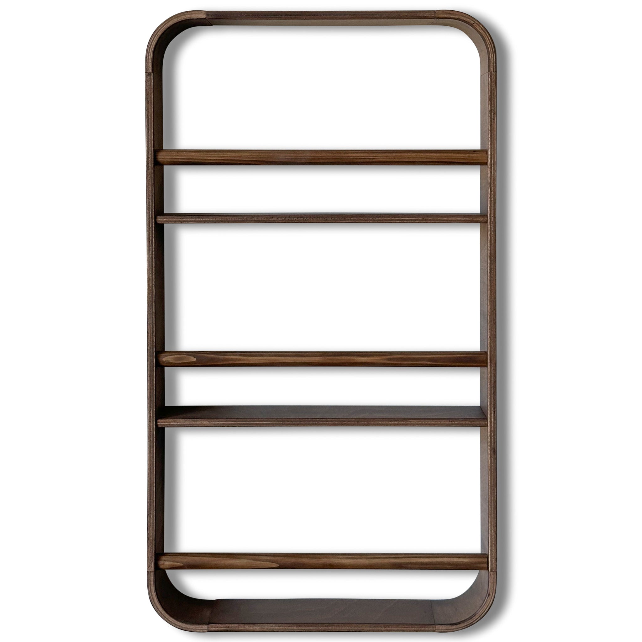 Novie montessori rond boekenrek kinderkamer | 3 planken - Wengé gebeitst