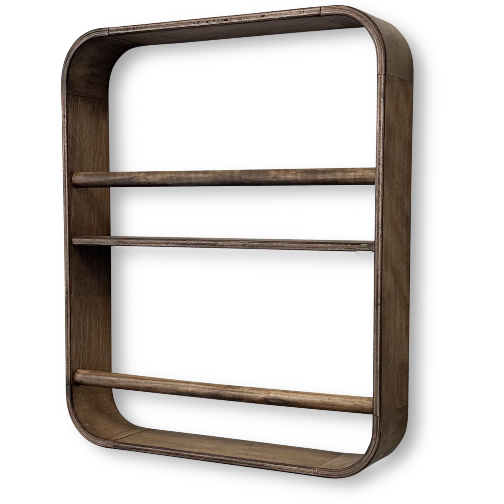 Novie montessori rond boekenrek kinderkamer | 2 planken - Wengé gebeitst - toddie.nl ®