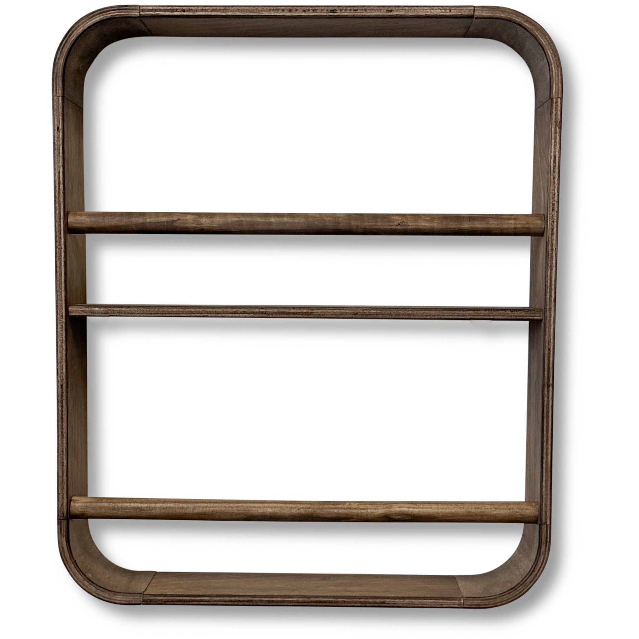 Novie montessori rond boekenrek kinderkamer | 2 planken - Wengé gebeitst