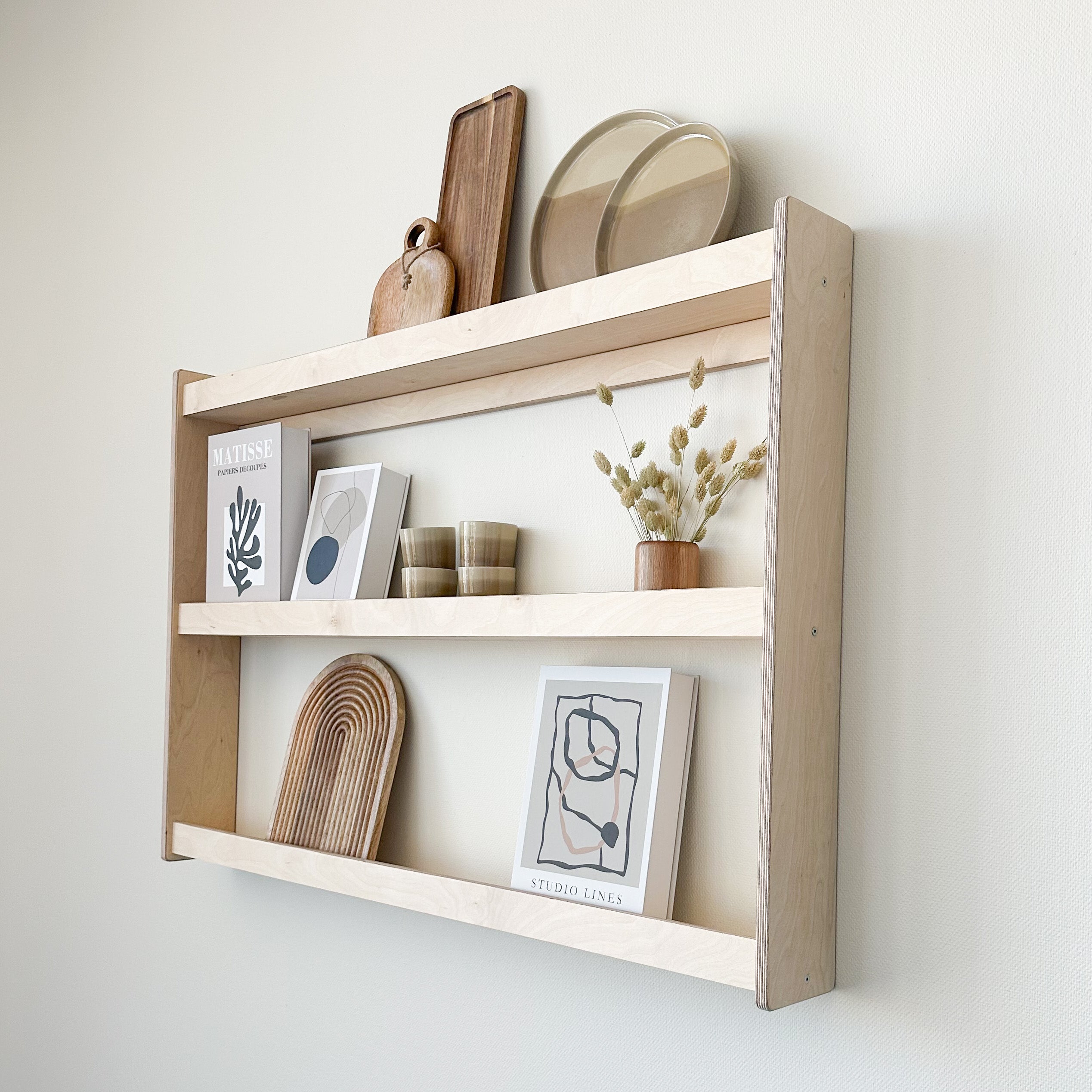 Levo bordenrek | 3 planken - blank - toddie.nl ®