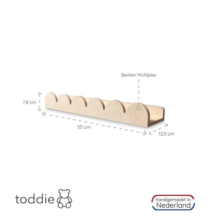 Bubble Montessori boekenrek kinderkamer | 1 plank - blank - toddie.nl ®