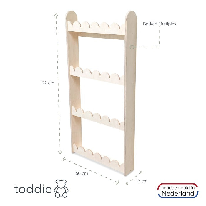Bubble Montessori boekenrek kinderkamer | 4 planken - blank - toddie.nl ®