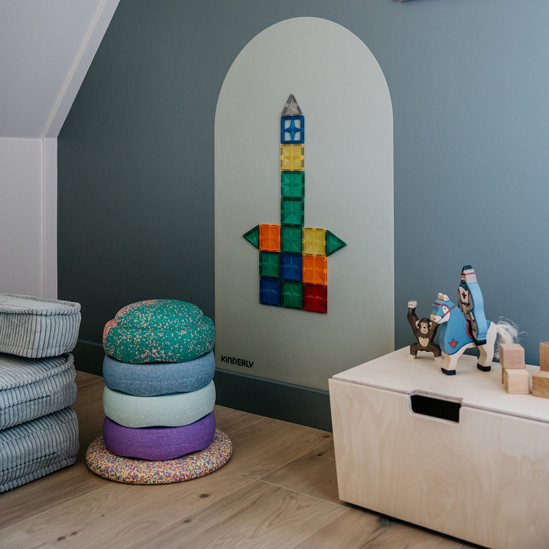 Montessori mobil opbevaringskasse med hjul og låg - blank