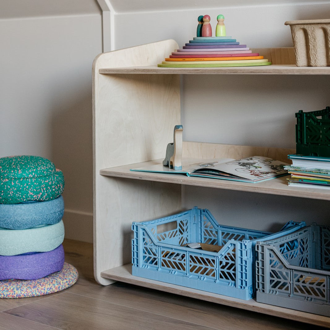 Jollie Montessori legetøjsskab | Bogreol 3 hylder - blank