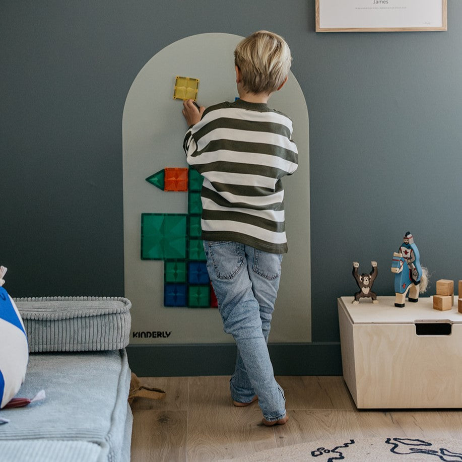 Montessori mobil opbevaringskasse med hjul og låg - blank