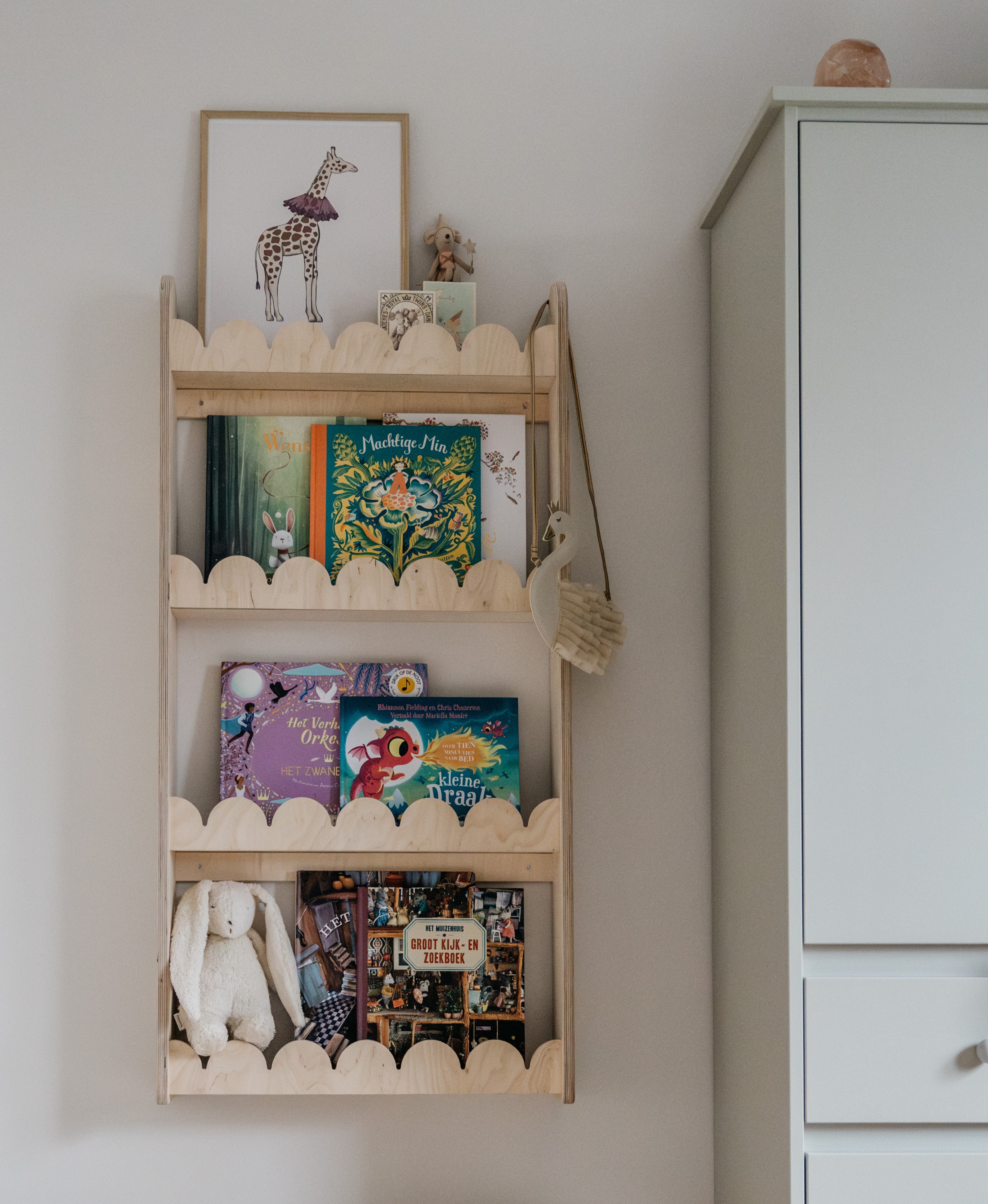 Bubble Montessori boekenrek kinderkamer | 4 planken - blank - toddie.nl ®