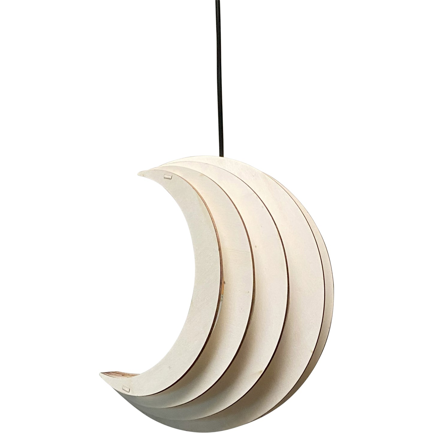 Houten hanglamp kinderkamer | Maan - blank - toddie.nl ®