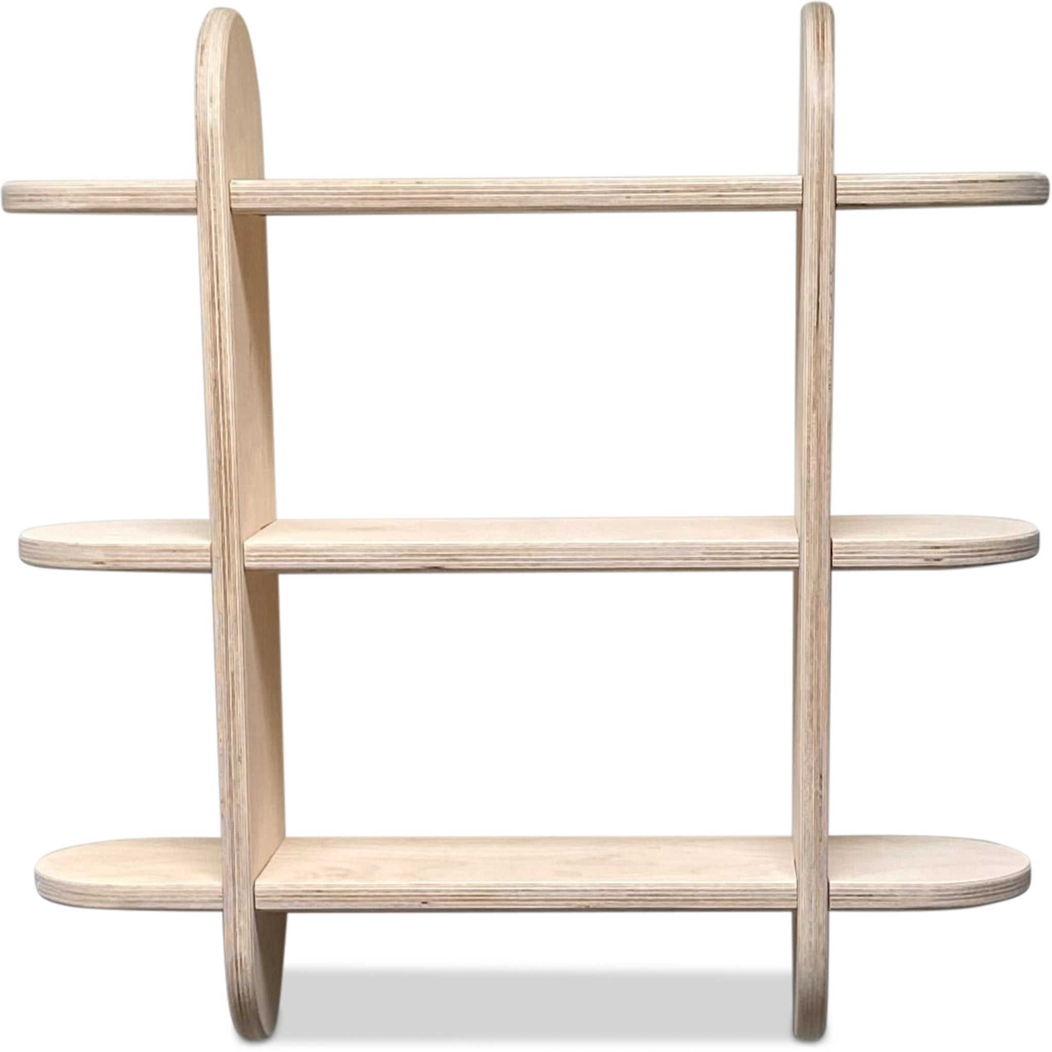 Rundt Montessori bogvægskab til børneværelse | Reol med 3 hylder - klar