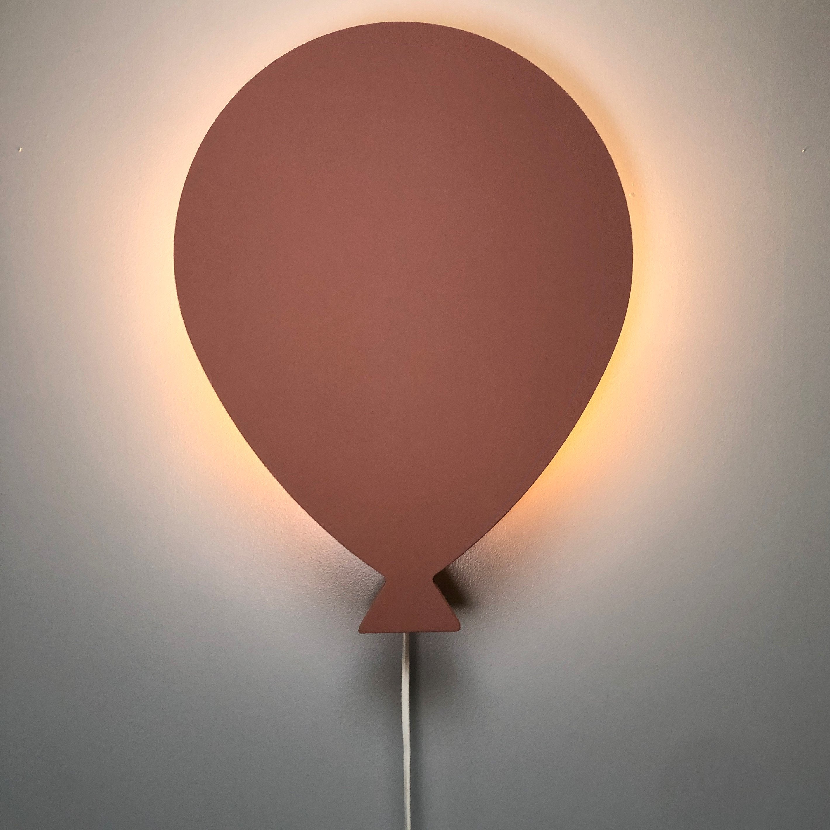 Houten wandlamp kinderkamer | Ballon - terra roze - toddie.nl ®