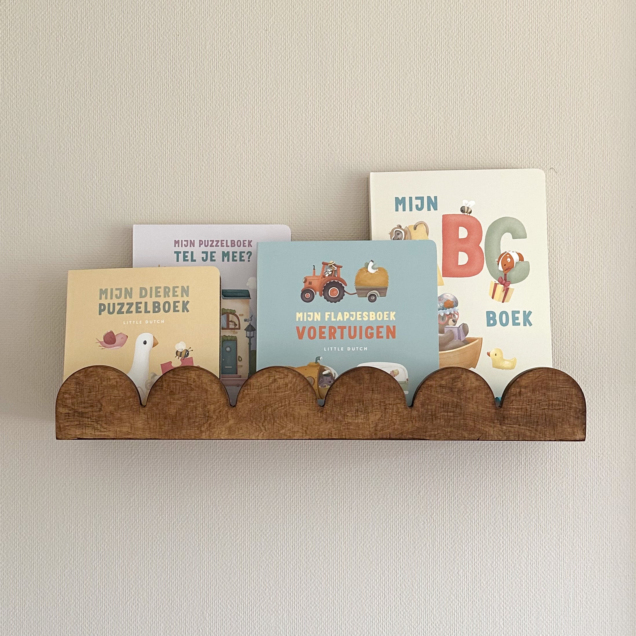 Bubble Montessori boekenrek kinderkamer | 1 plank - wengé gebeitst - toddie.nl ®