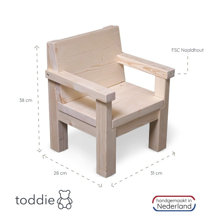 Kiddo houten kindermeubelsetje 1-3 jaar | Kiddo tafeltje + 2 stoeltjes - blank - toddie.nl ®
