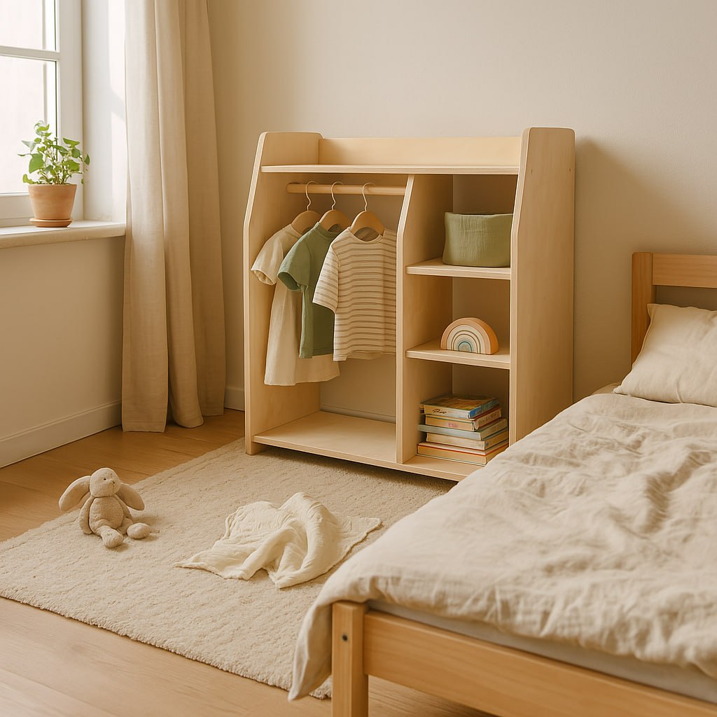 Moodie montessori kledingkast kinderkamer | Kindergarderobe - blank - toddie.nl ®