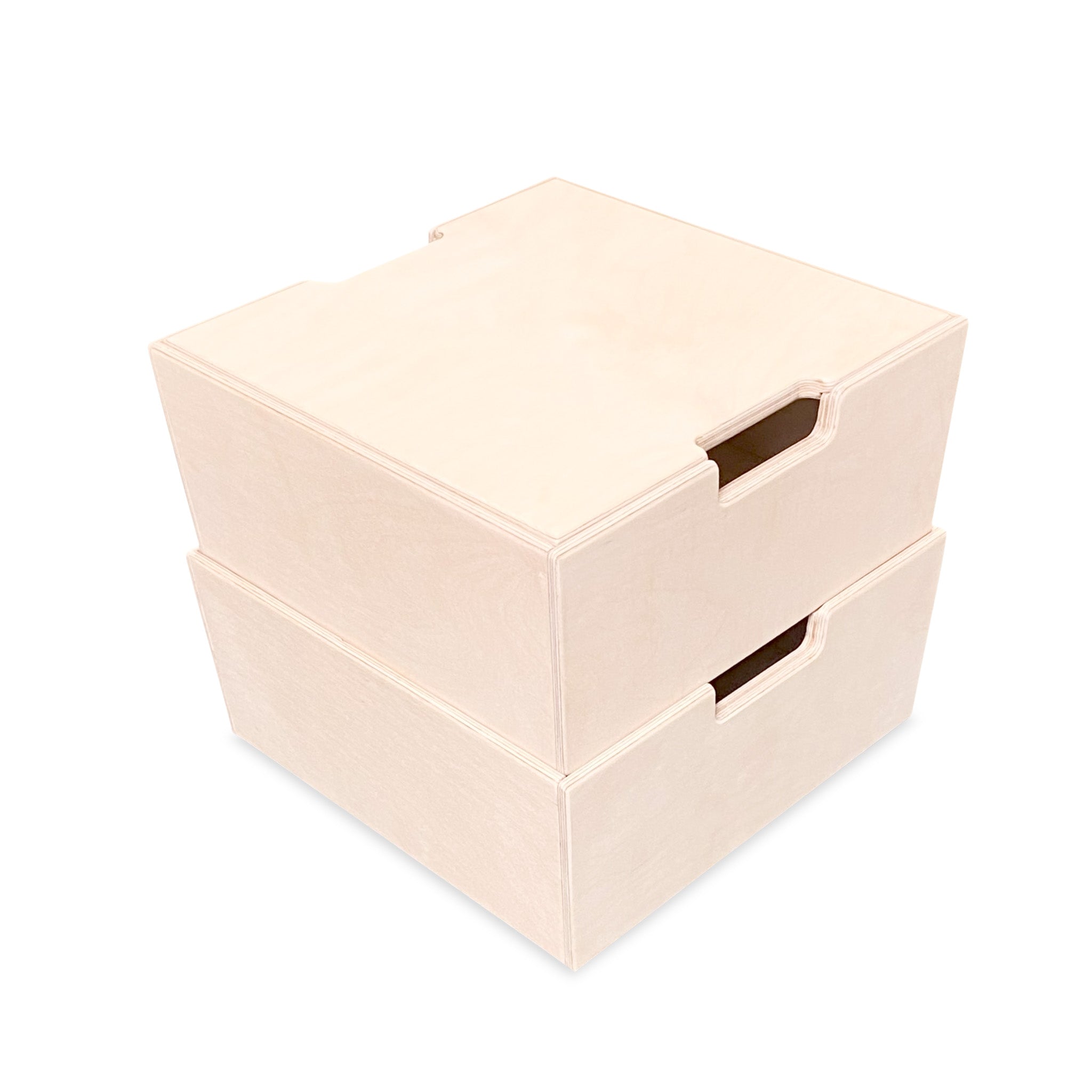 Montessori opbevaringskasser til børneværelse | Stabelbare trækasser som trin - blanke