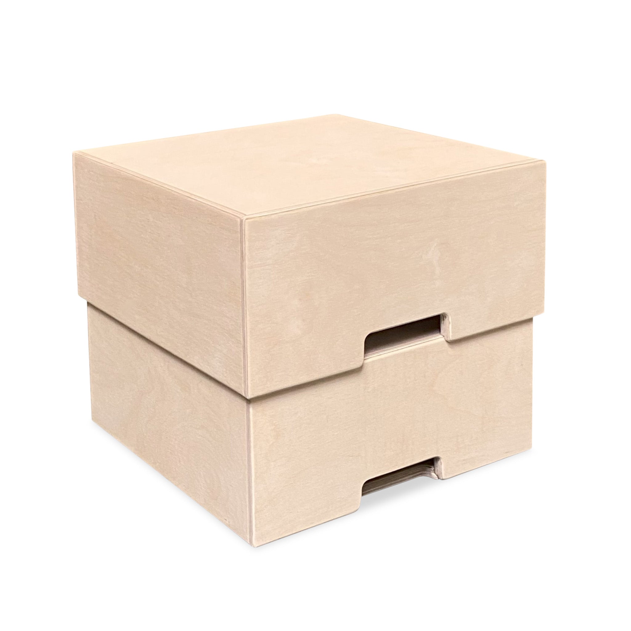 Montessori opbevaringskasser til børneværelse | Stabelbare trækasser som trin - blanke