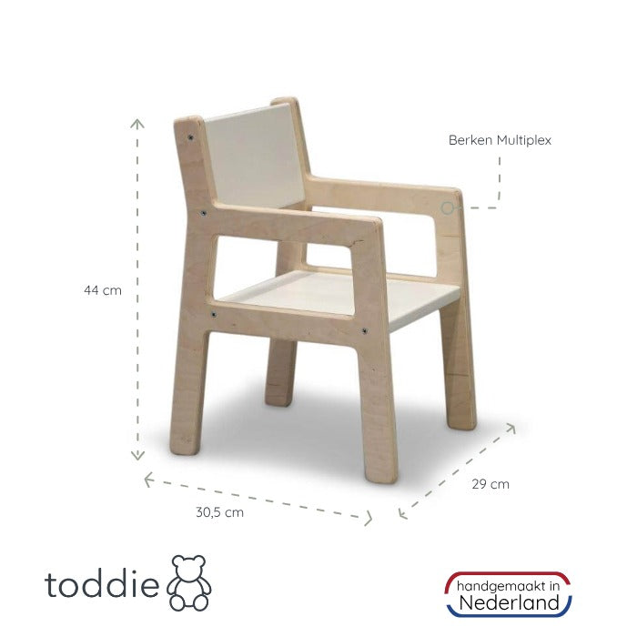 Skinnie houten kinderstoeltje 1-4 jaar - wit - toddie.nl ®