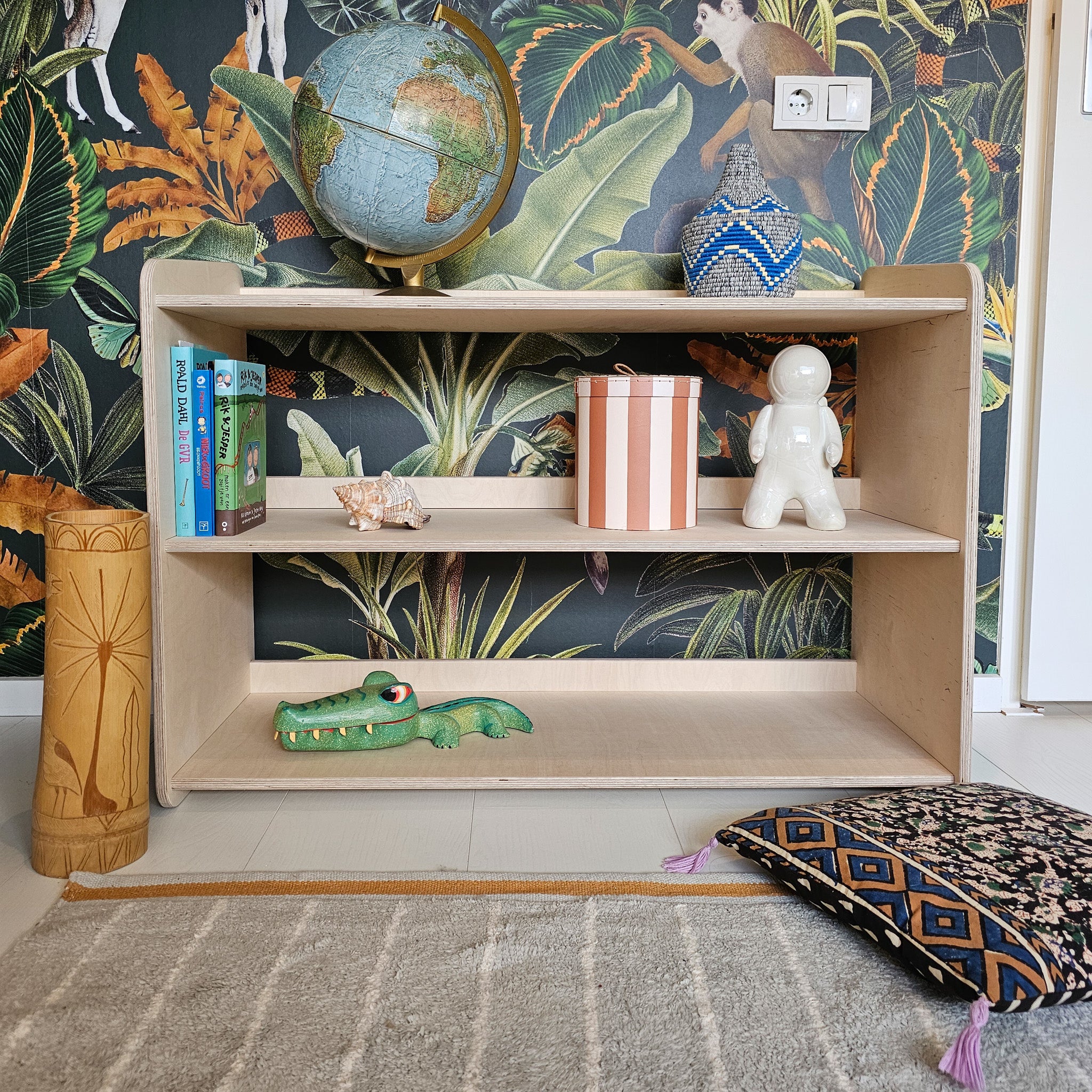 Jollie Montessori legetøjsskab | Bogreol 3 hylder - blank