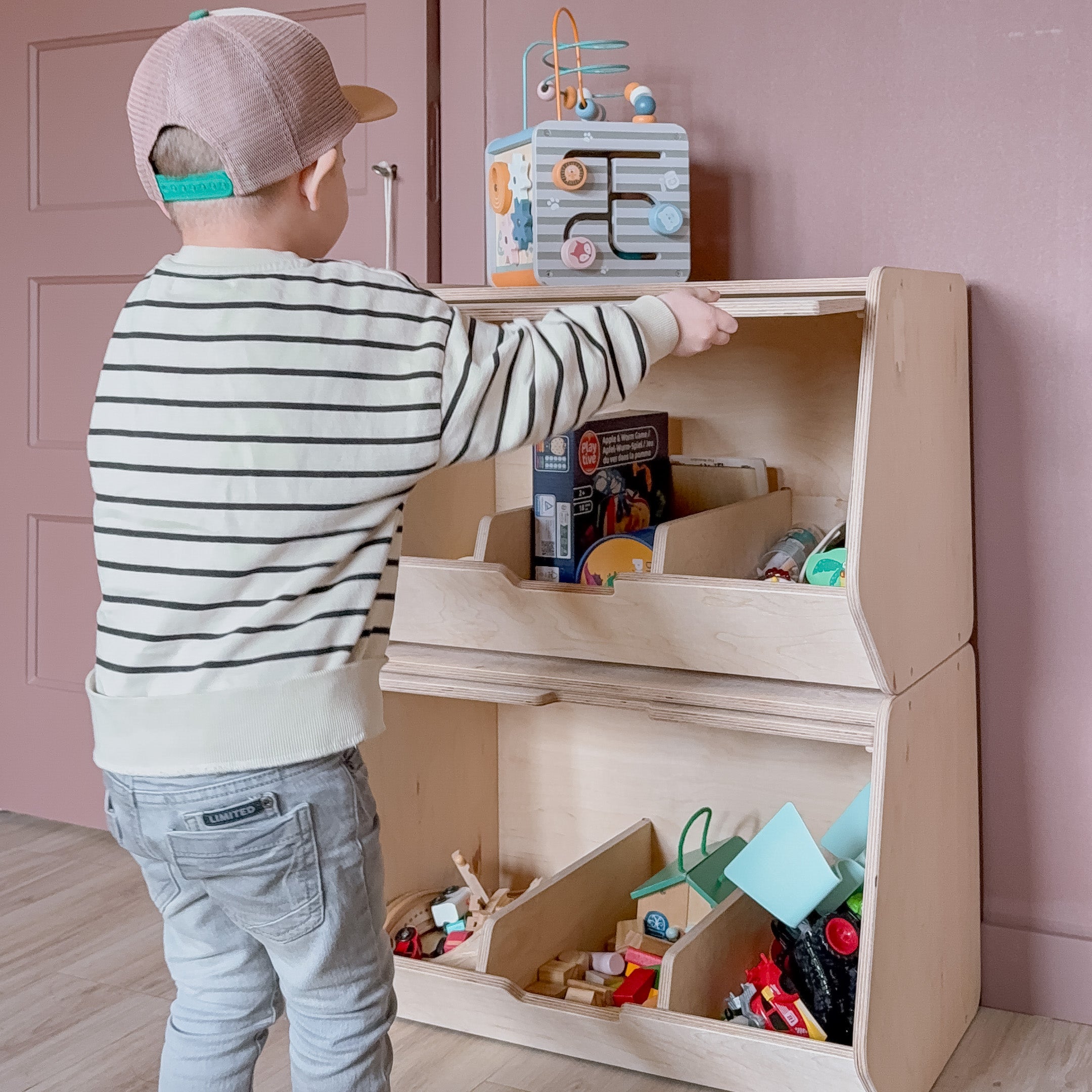 Stowie stabelbar opbevaringskasse med låg - blank