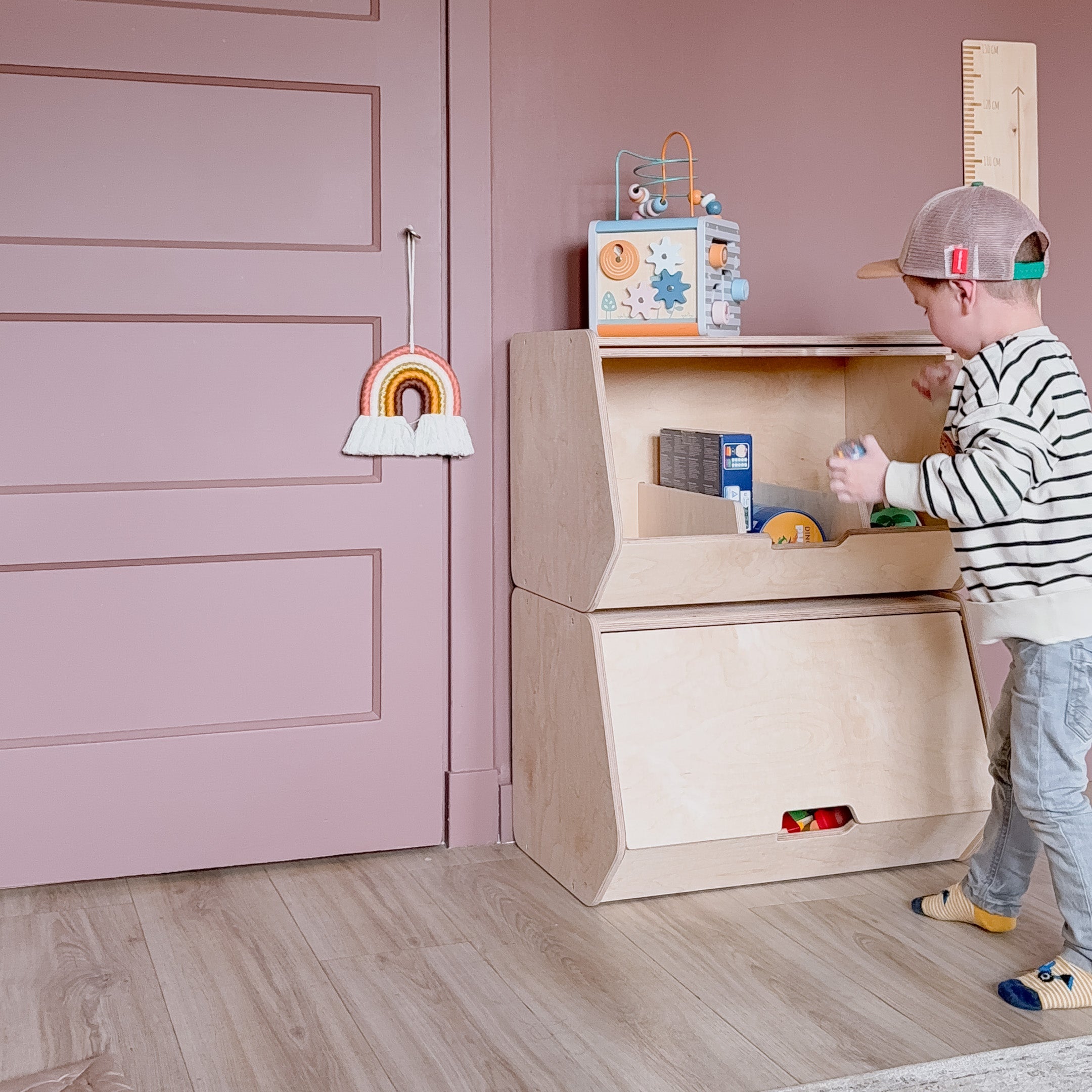 Stowie stabelbar opbevaringskasse med låg - blank