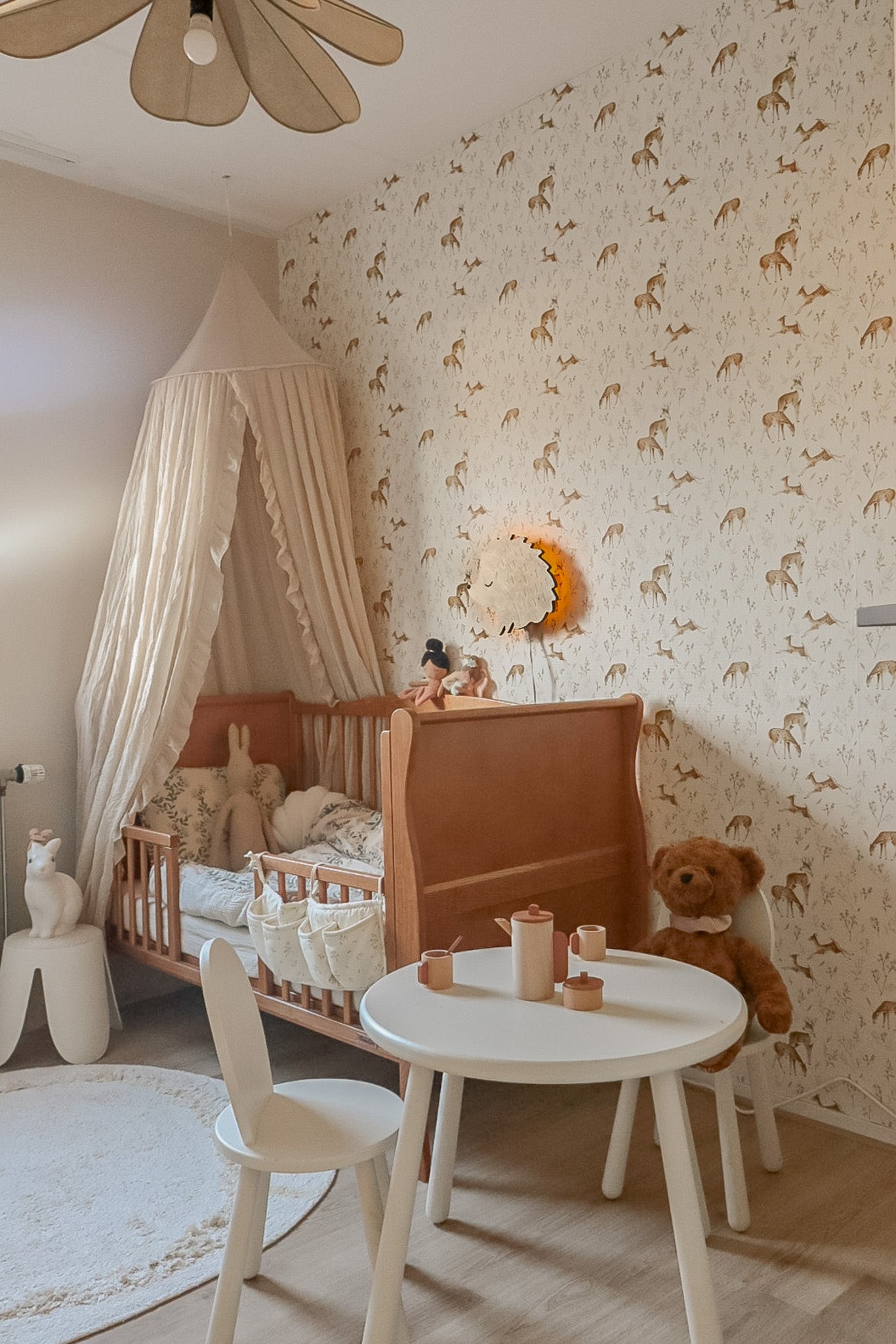 Houten wandlamp kinderkamer | Egel - blank - toddie.nl ®