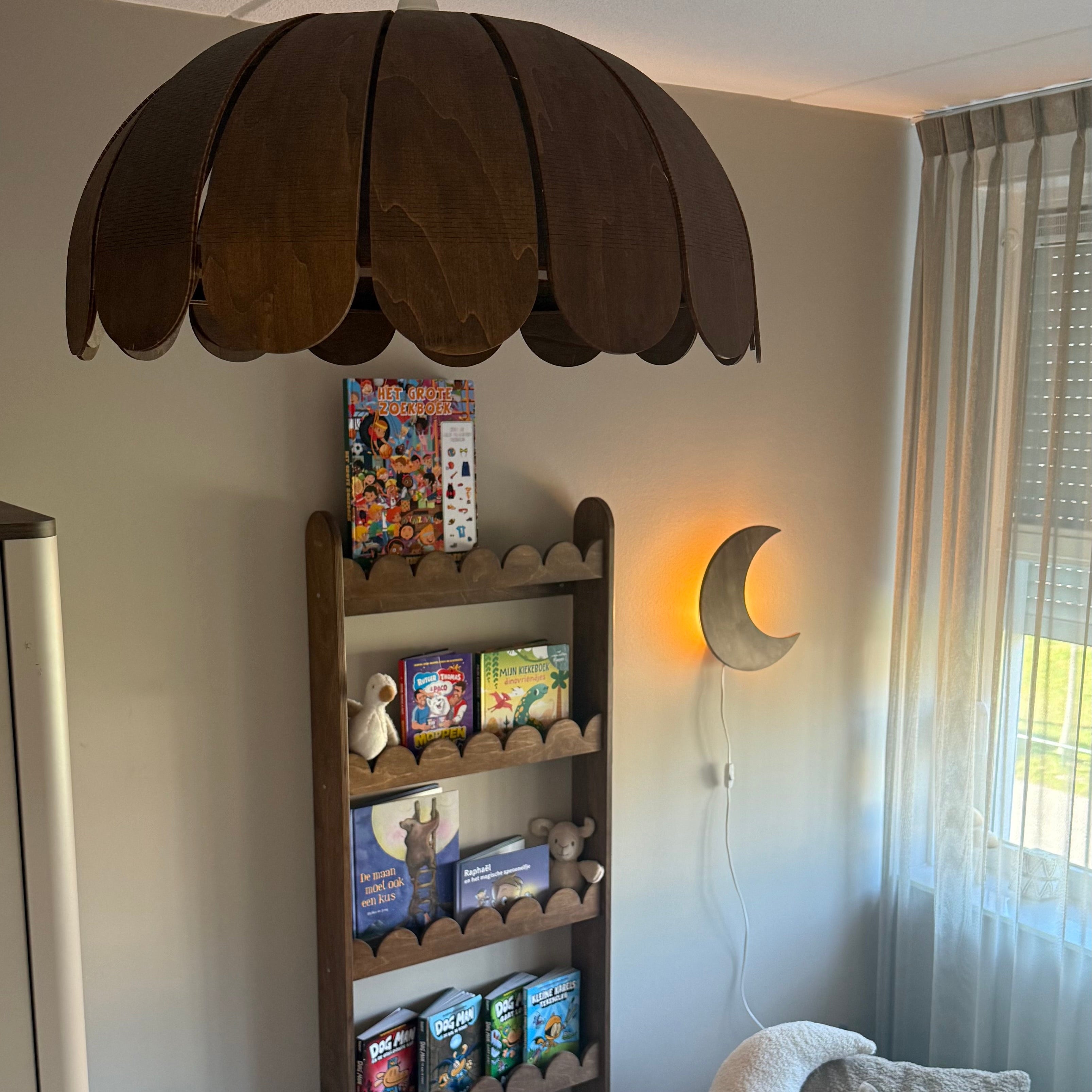Houten hanglamp kinderkamer | Bubble Wengé (Walnut) - toddie.nl ®