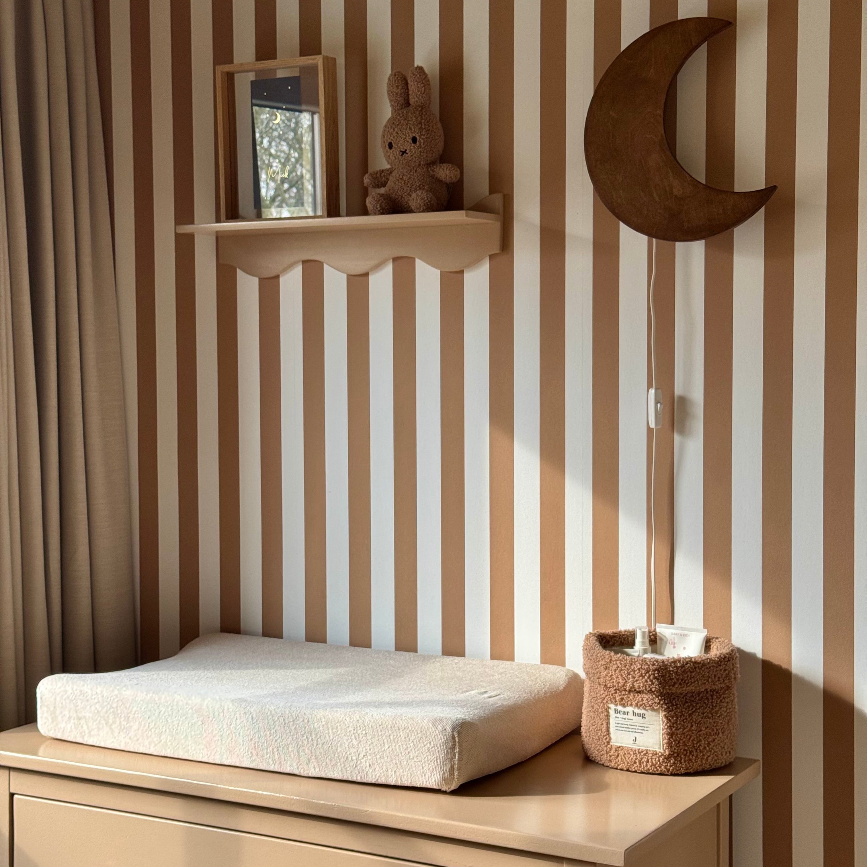 Houten wandlamp kinderkamer | Maan - Wengé - toddie.nl ®