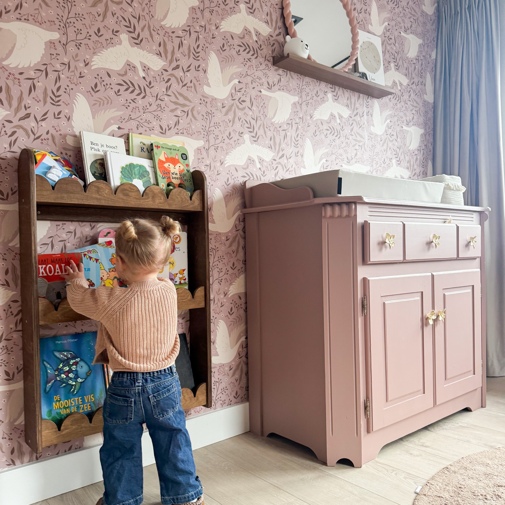 Bubble Montessori bogreol børneværelse | 3 hylder - Wengé