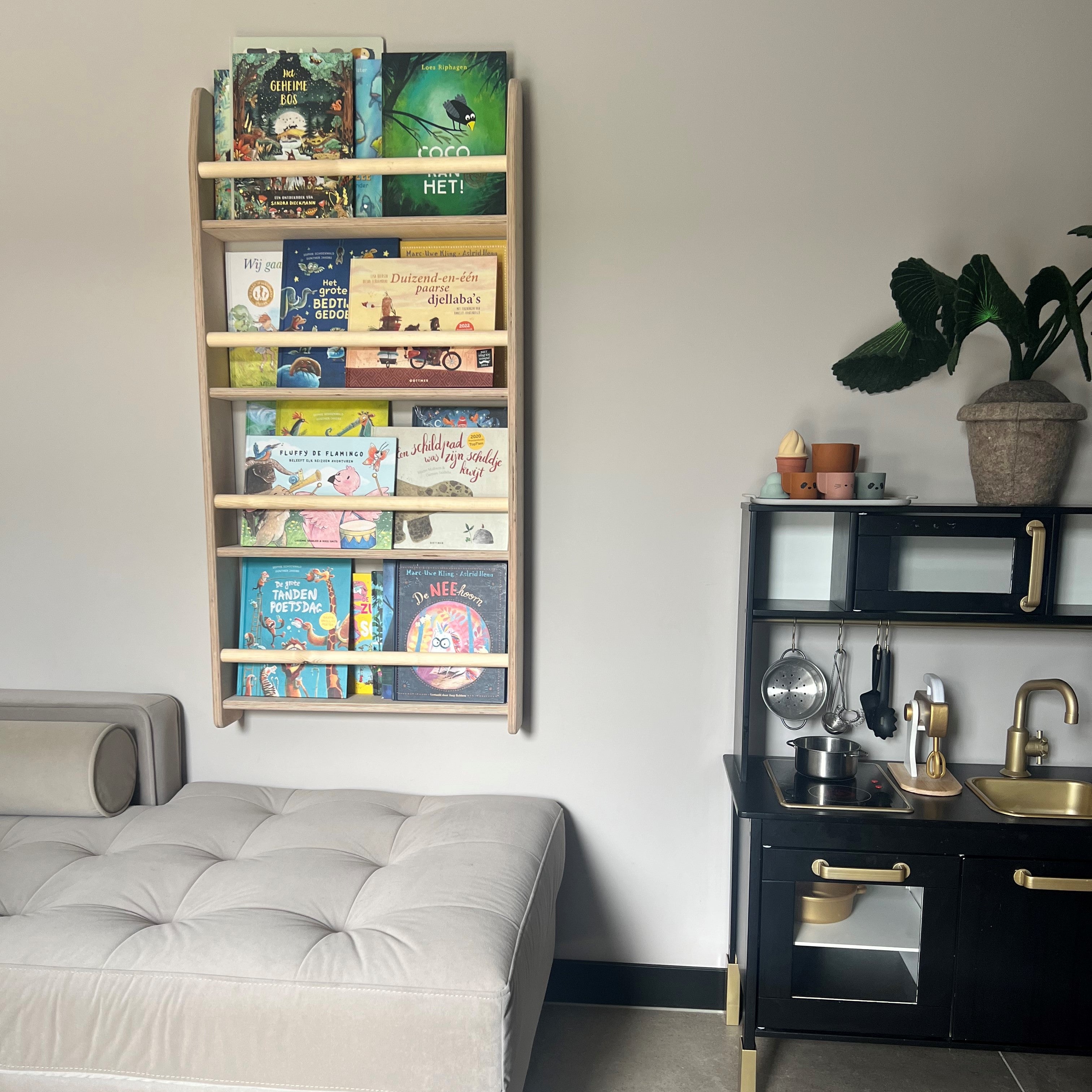 Boekenrek kinderkamer 4 planken | Montessori - toddie.nl