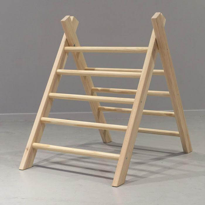 Houten klimrek, klimdriehoek inklapbaar - toddie.nl