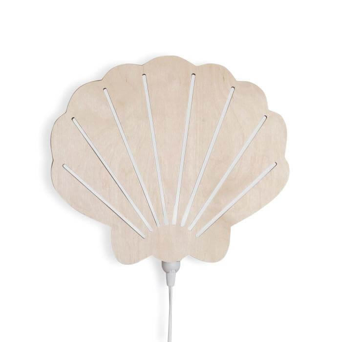 Houten wandlamp kinderkamer | Schelp - toddie.nl