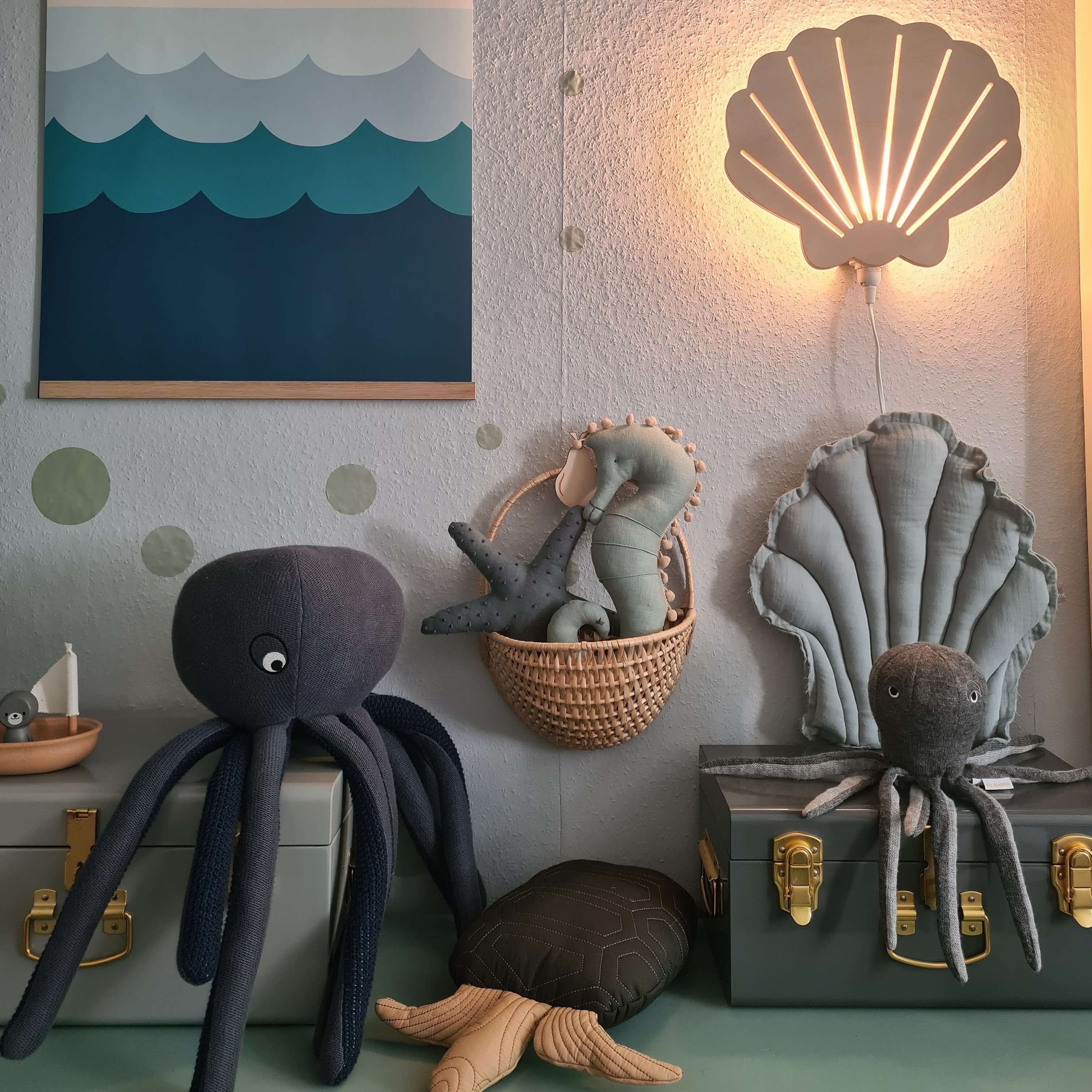 Houten wandlamp kinderkamer | Schelp - toddie.nl