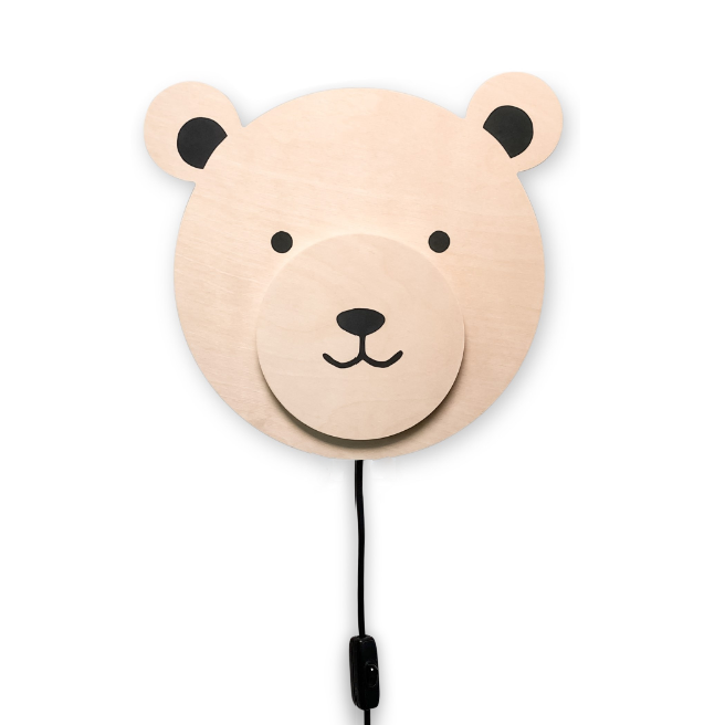 Houten wandlamp kinderkamer | teddy multiplex - toddie.nl