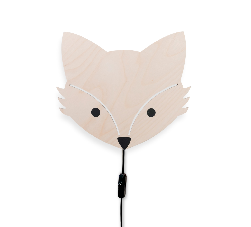 Houten wandlamp kinderkamer | Vos - toddie.nl