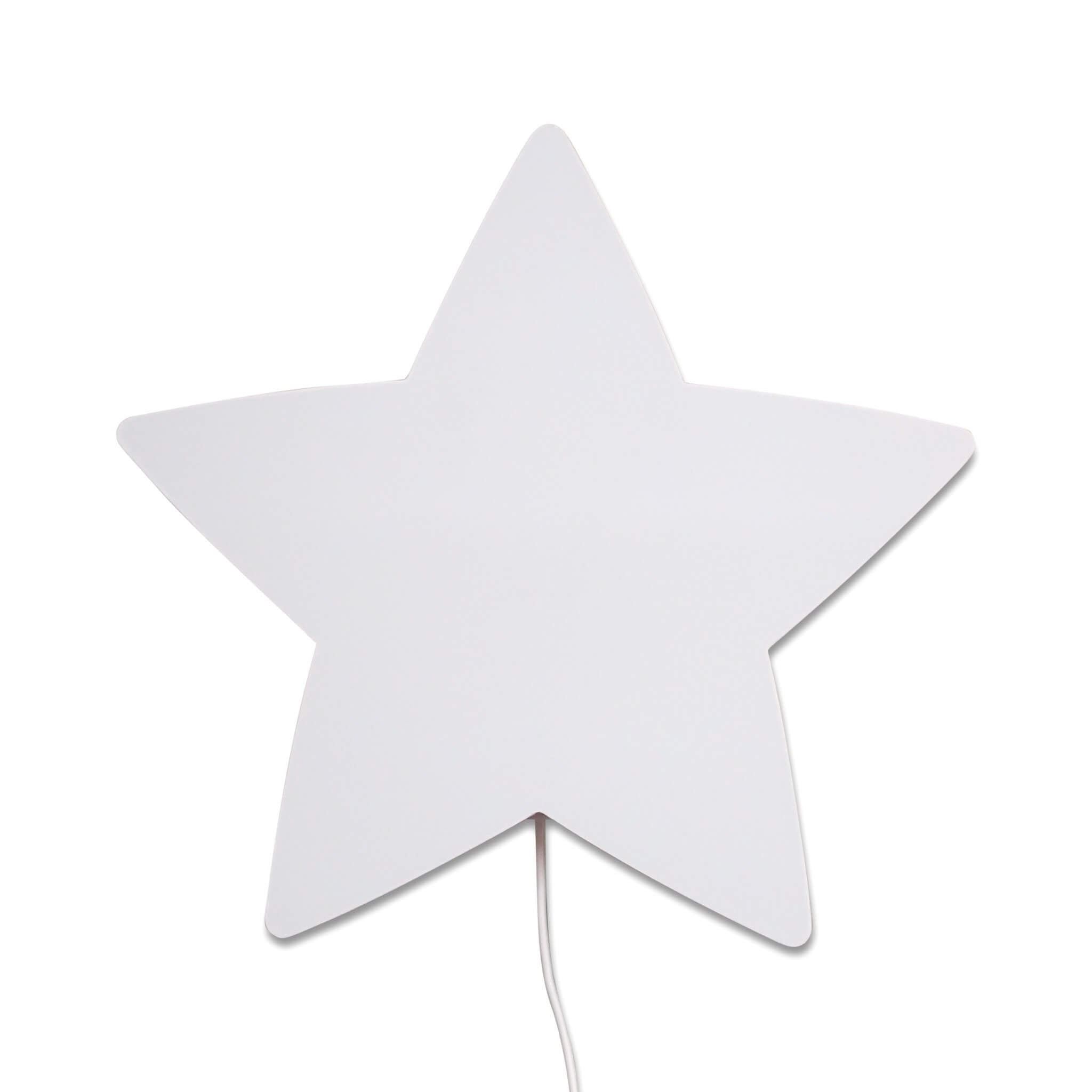 Houten wandlamp kinderkamer | Ster - wit - toddie.nl