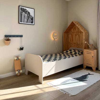Houten wandlamp kinderkamer | Smiley - blank - toddie.nl ®