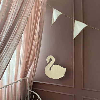 Houten wandlamp kinderkamer | Zwaan - blank - toddie.nl ®