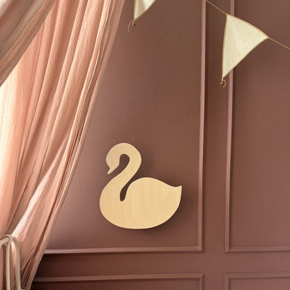 Houten wandlamp kinderkamer | Zwaan - blank - toddie.nl ®