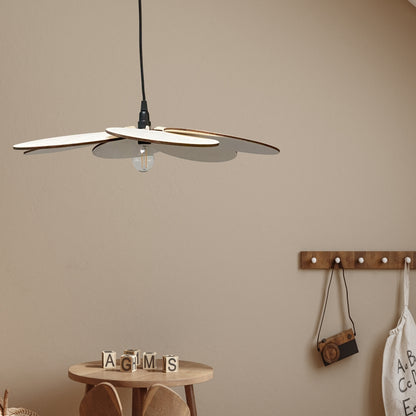 Houten hanglamp kinderkamer | Bloem - blank - toddie.nl ®