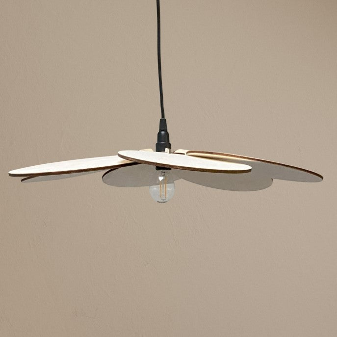 Houten hanglamp kinderkamer | Bloem - blank - toddie.nl ®