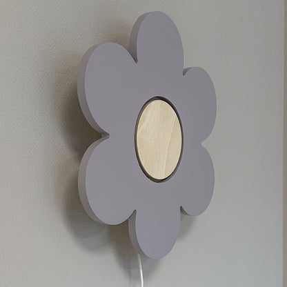 Houten wandlamp kinderkamer | Bloem - Lila - toddie.nl ®