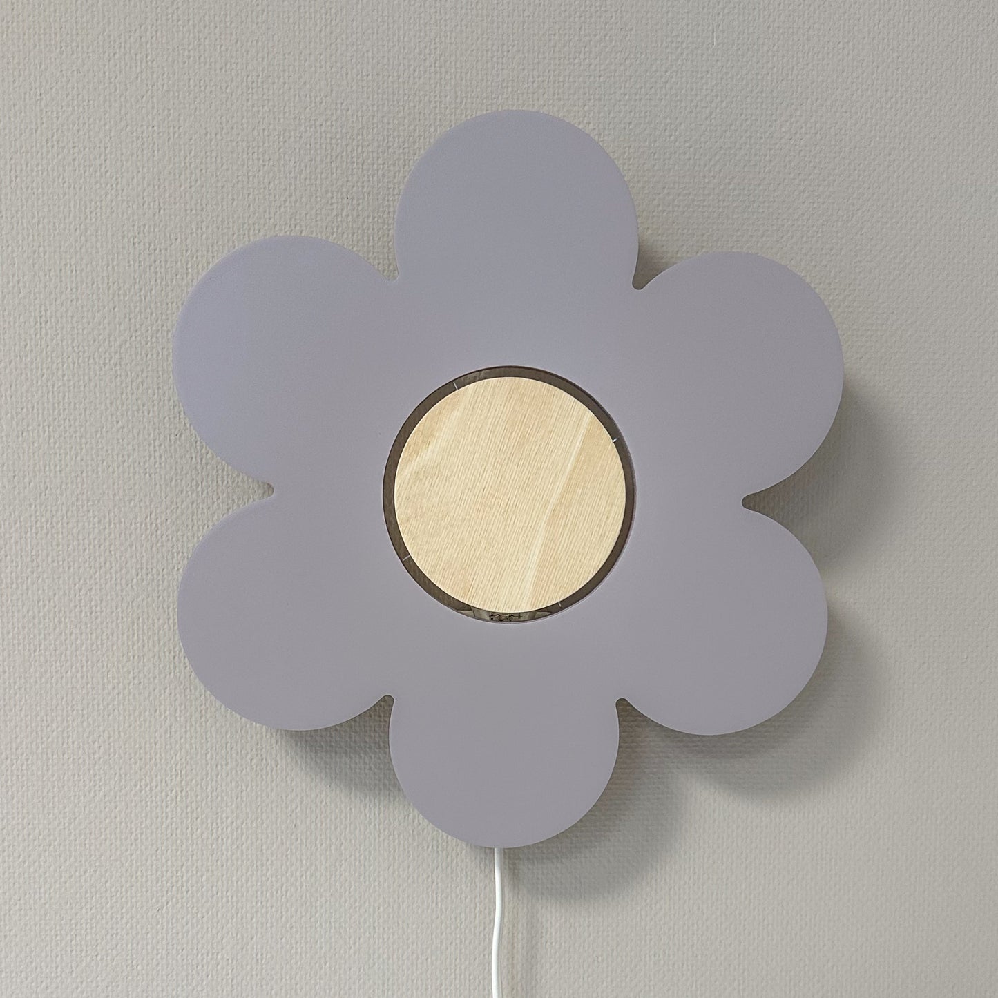 Houten wandlamp kinderkamer | Bloem - Lila - toddie.nl ®