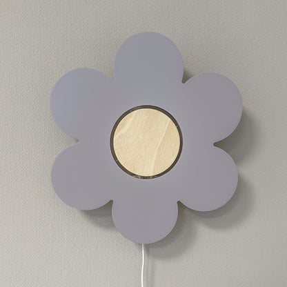 Houten wandlamp kinderkamer | Bloem - Lila - toddie.nl ®