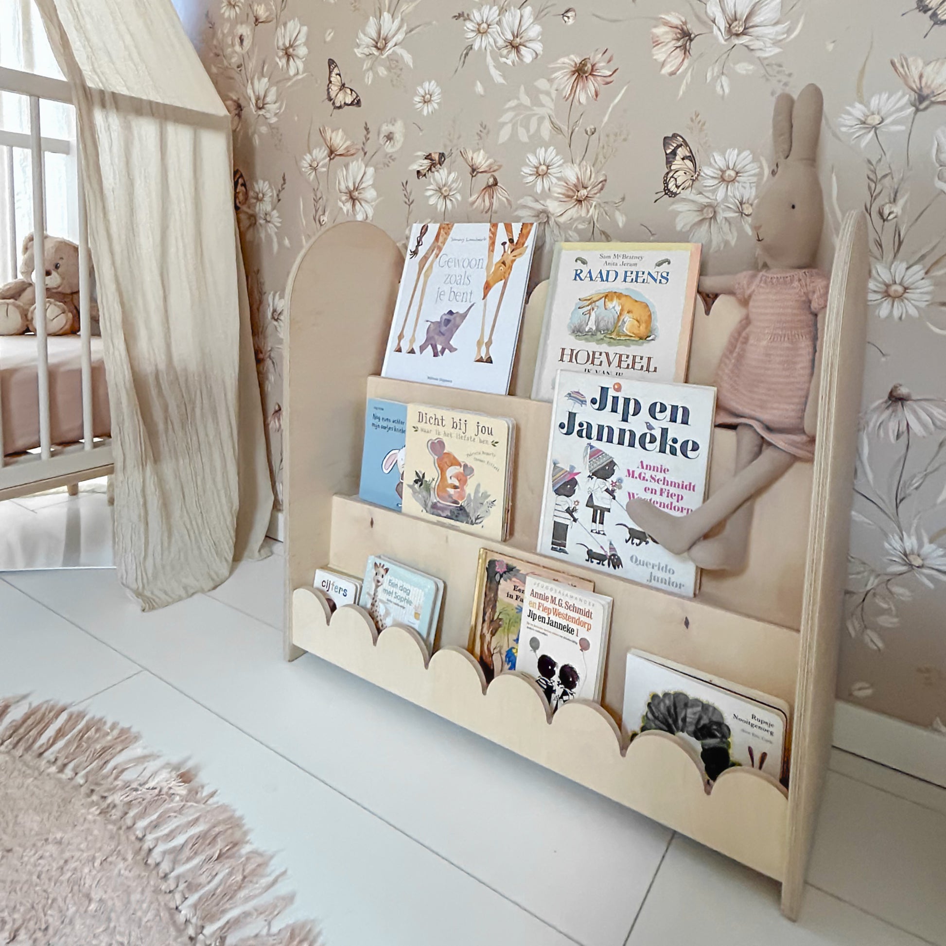 Bubble Montessori boekenkast kinderkamer | 3 treden - blank - toddie.nl ®