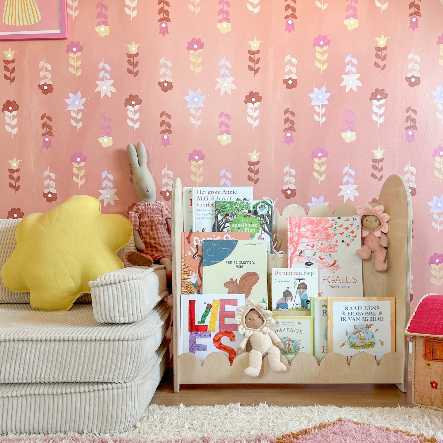 Bubble Montessori boekenkast kinderkamer | 3 treden - blank - toddie.nl ®