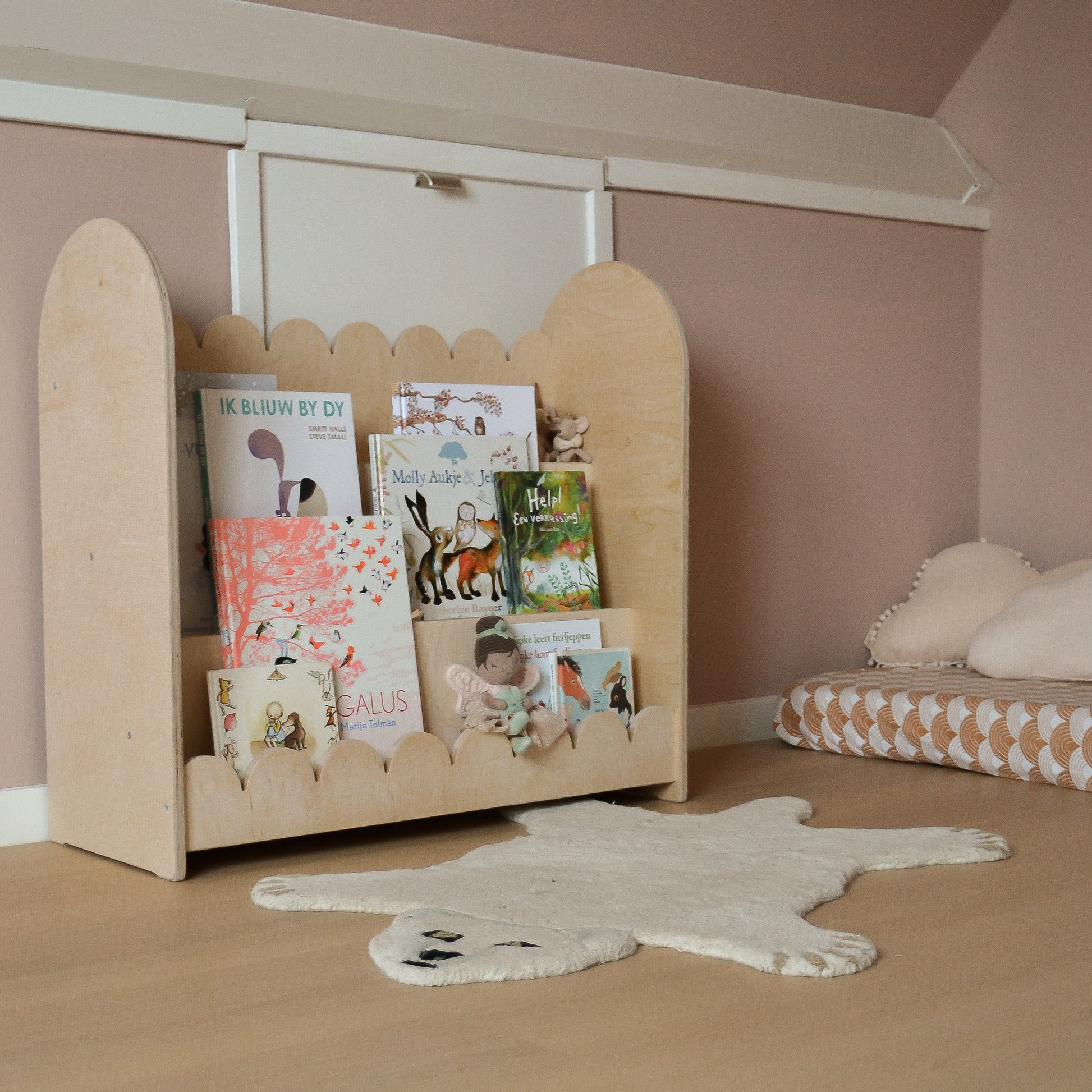 Bubble Montessori boekenkast kinderkamer | 3 treden - blank - toddie.nl ®