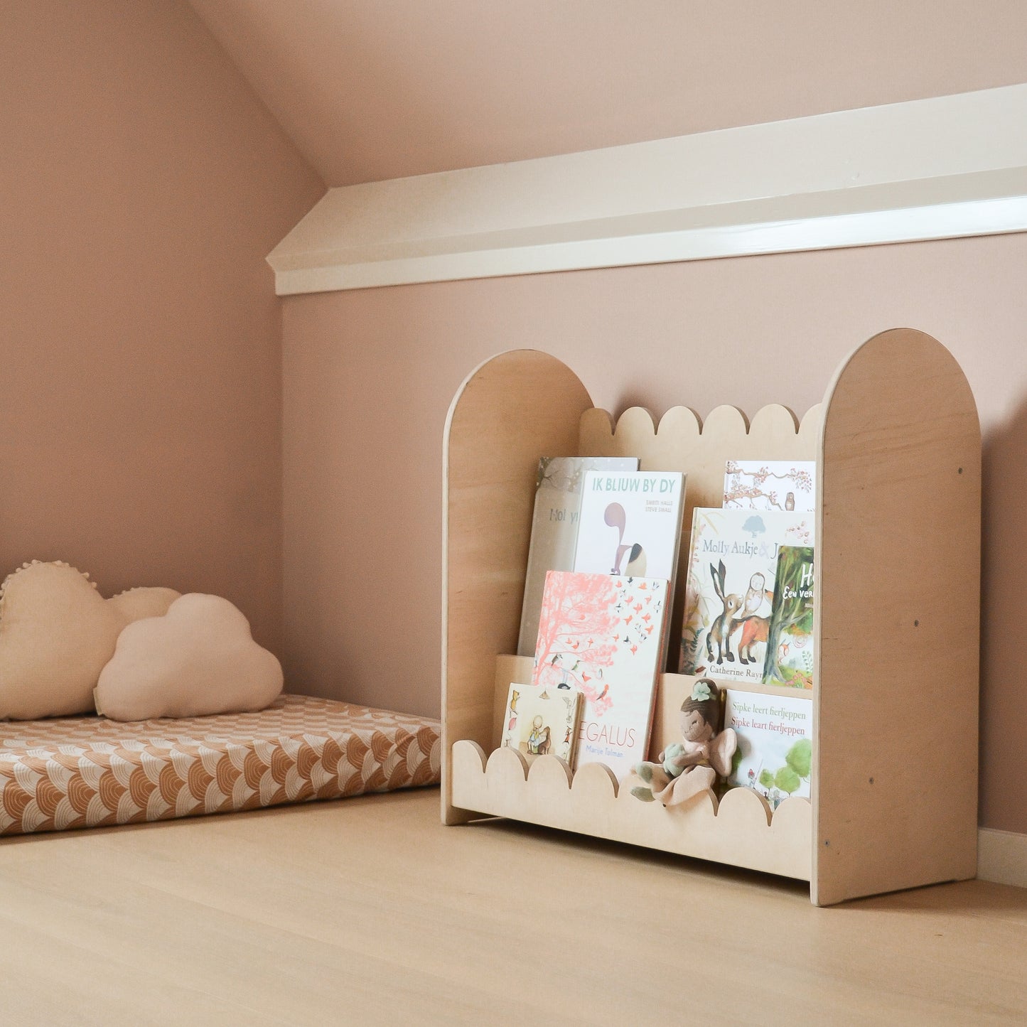Bubble Montessori boekenkast kinderkamer | 3 treden - blank - toddie.nl ®