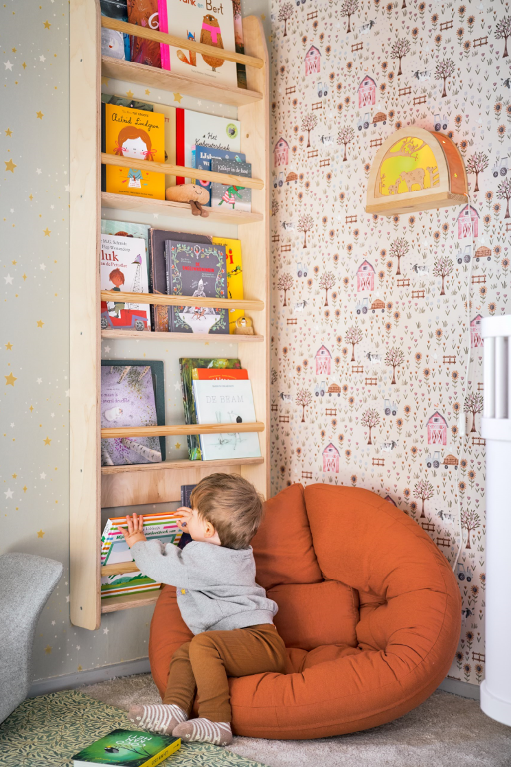 Montessori Bücherregal Kinderzimmer | 5 Regale - natur Wandregal toddie.de   