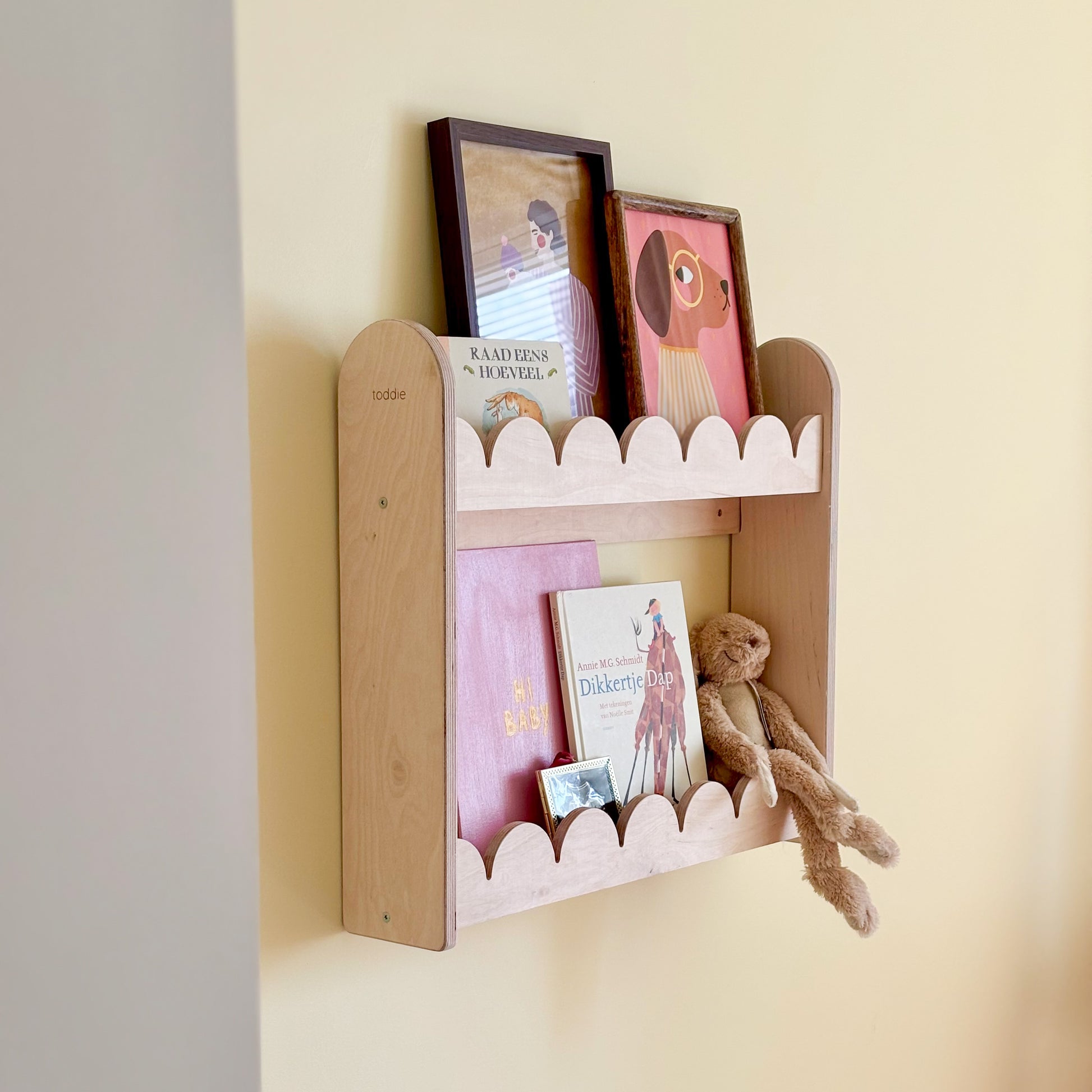Bubble Montessori boekenrek kinderkamer | 2 planken - blank - toddie.nl ®