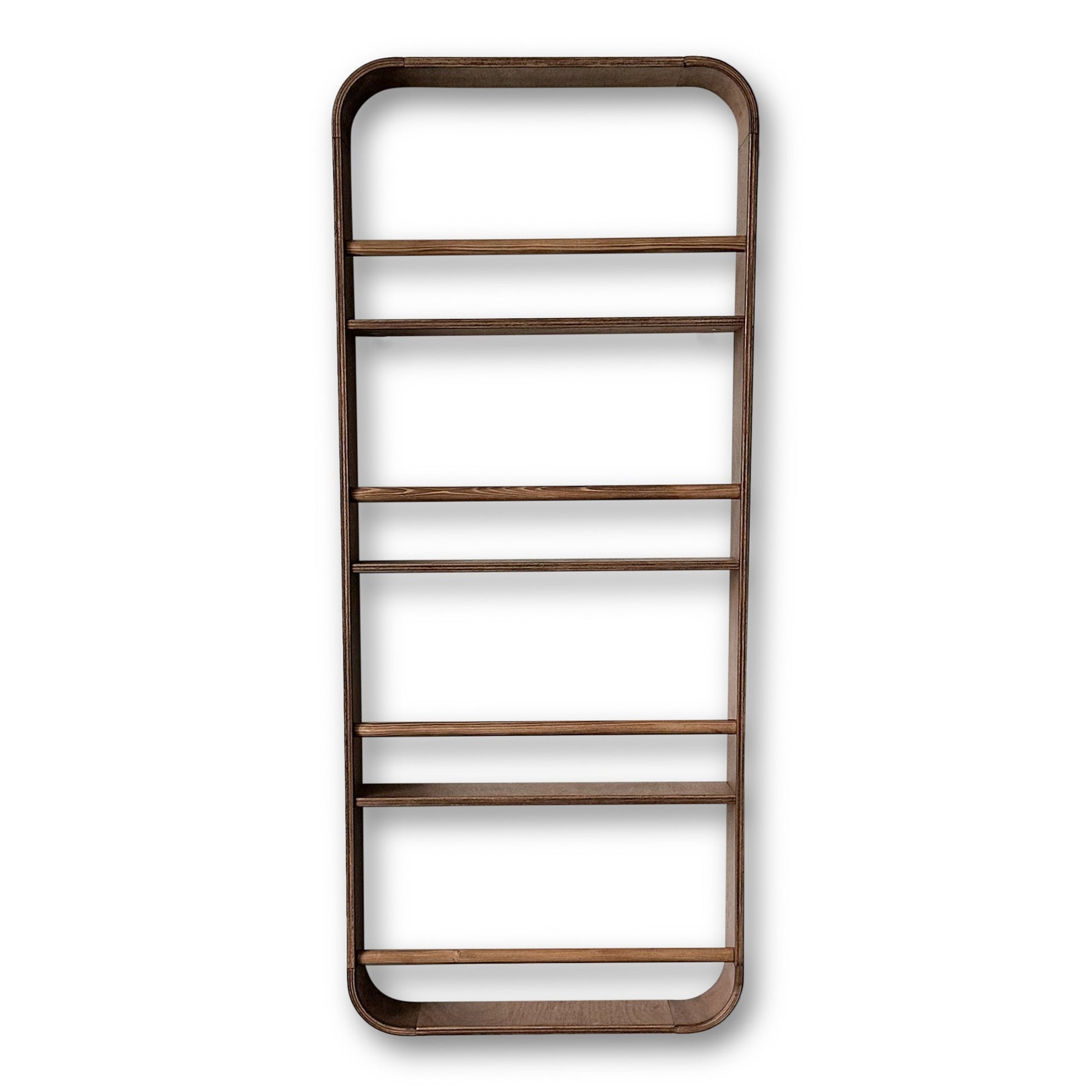 Novie montessori rond boekenrek kinderkamer | 4 planken - Wengé gebeitst - toddie.nl ®