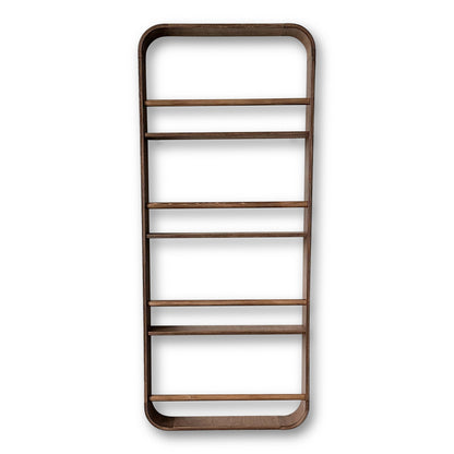 Novie montessori rond boekenrek kinderkamer | 4 planken - Wengé gebeitst - toddie.nl ®
