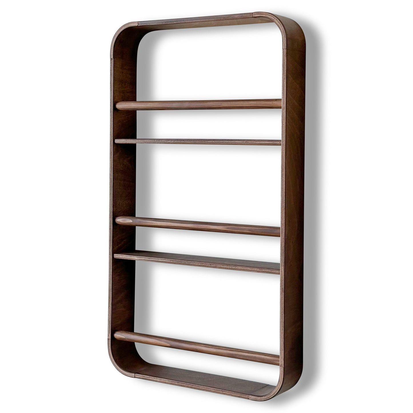 Novie montessori rond boekenrek kinderkamer | 3 planken - Wengé gebeitst - toddie.nl ®